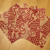Wildes Wachs Minituch "Katze" rot, 5er Set